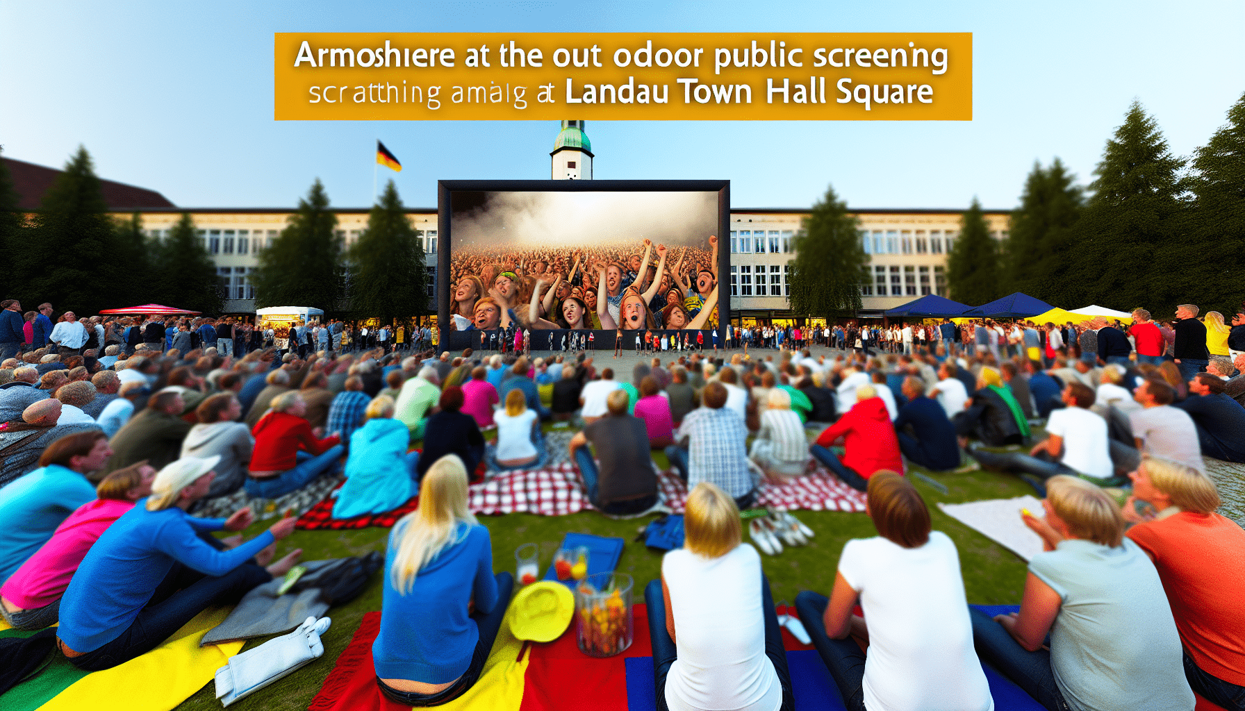 Begeisternde Stimmung beim Public Viewing am Landauer Rathausplatz